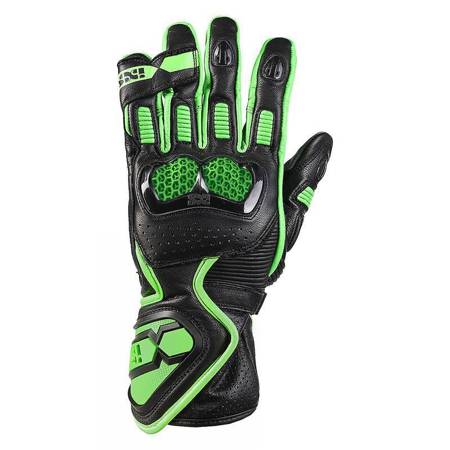 Rękawice skórzane IXS RS-200 2.0 - czarno zielone